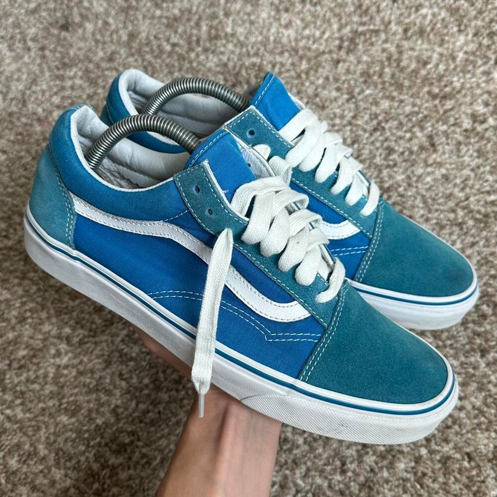 Baby Blue & White Vans Old Skool
